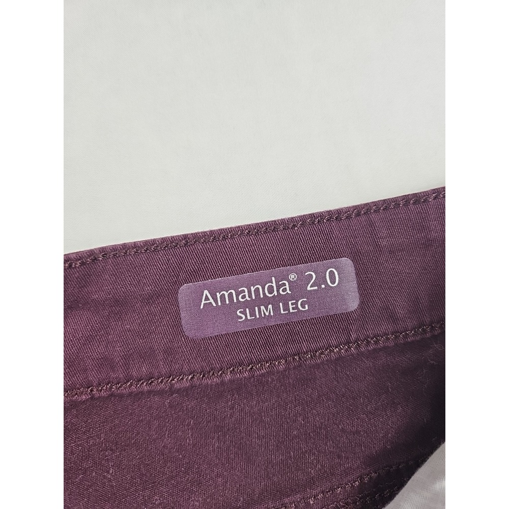 Gloria Vanderbilt Amanda 2.0 Slim Leg Women's‎ size 18 Red Burgundy Denim Jeans - Picture 4 of 13
